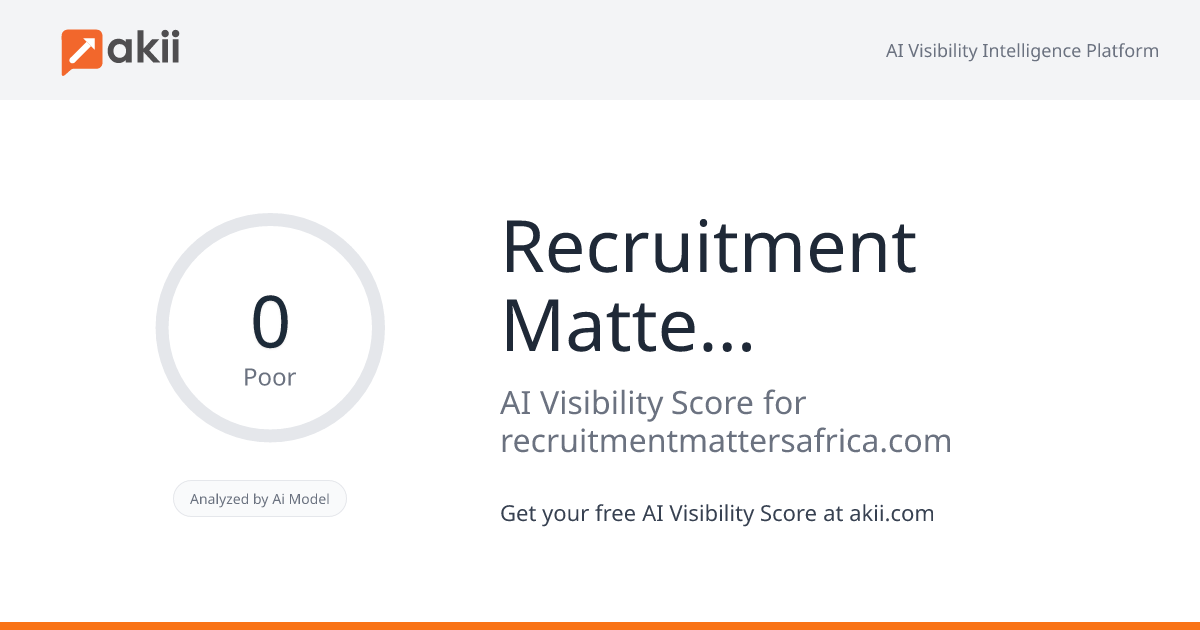 Recruitment Matters Africa (Pvt) Ltd AI Visibility Score