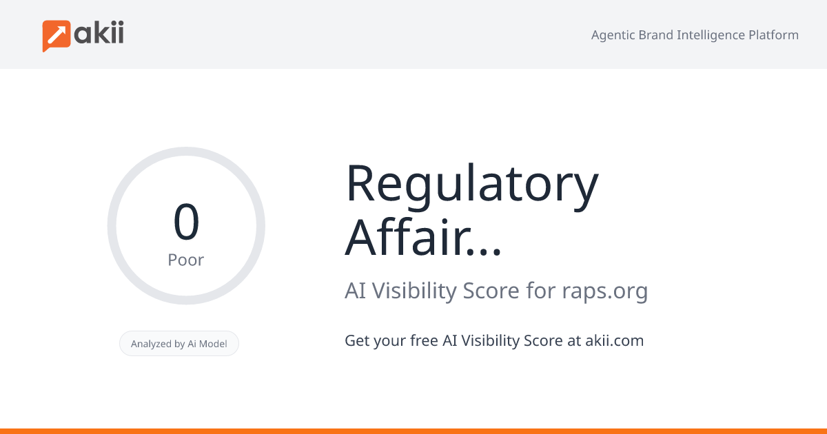 Regulatory Affairs Professionals Society (RAPS) AI Visibility Score