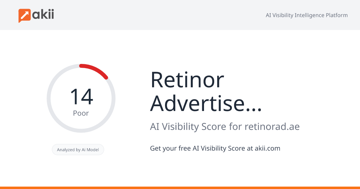 Retinor Advertisements Designing LLC AI Visibility Score