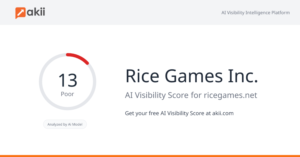 Rice Games Inc. AI Visibility Score