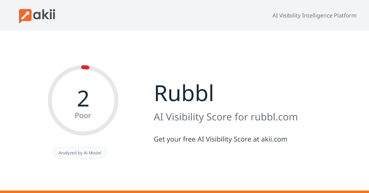 Rubbl AI Visibility Score
