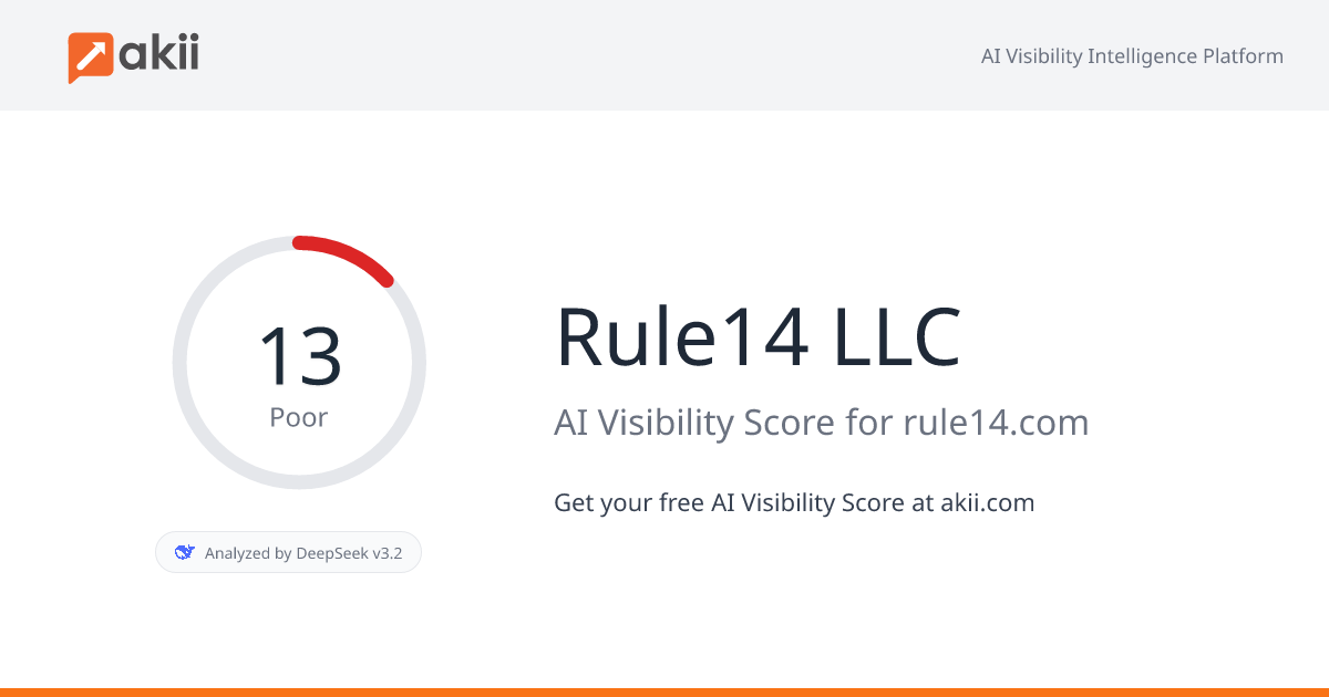 Rule14 LLC AI Visibility Score