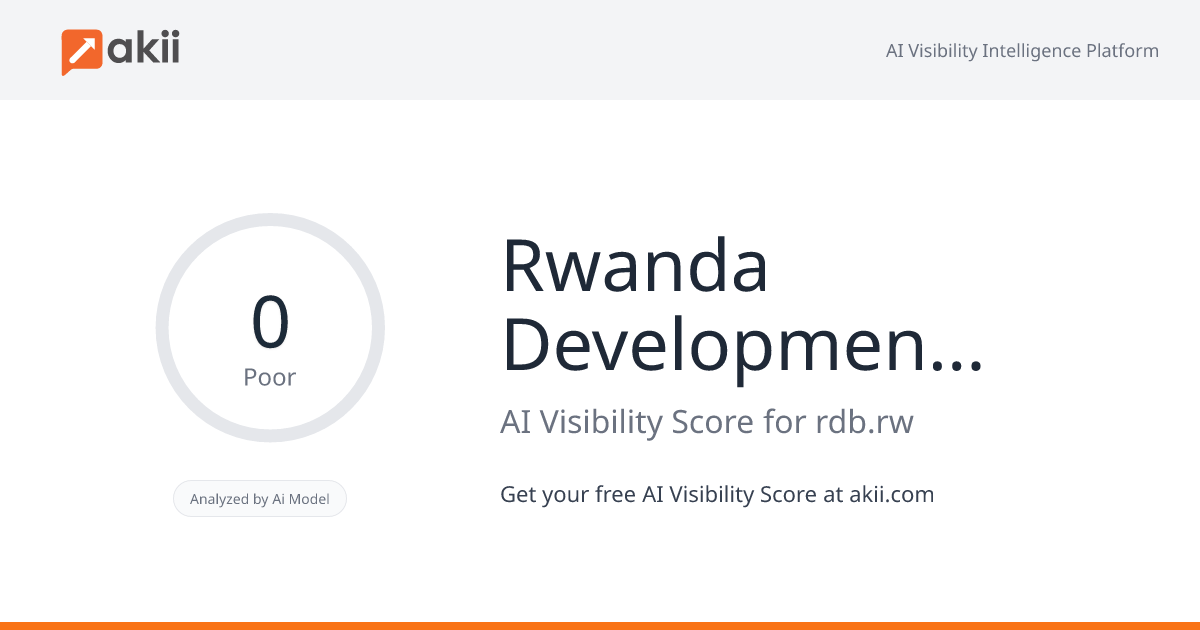 Rwanda Development Board (RDB) AI Visibility Score