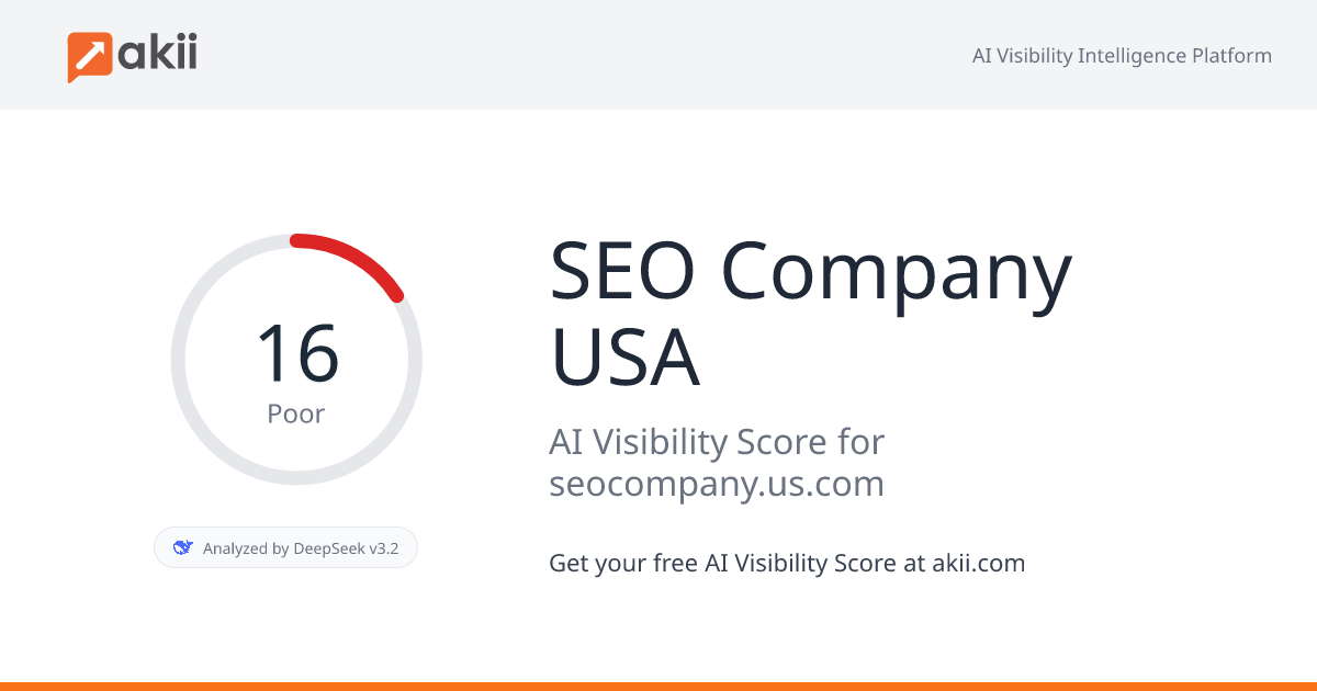 SEO Company USA AI Visibility Score