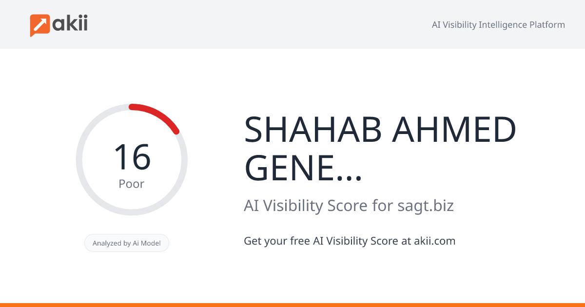 SHAHAB AHMED GENERAL TRADING LLC AI Visibility Score