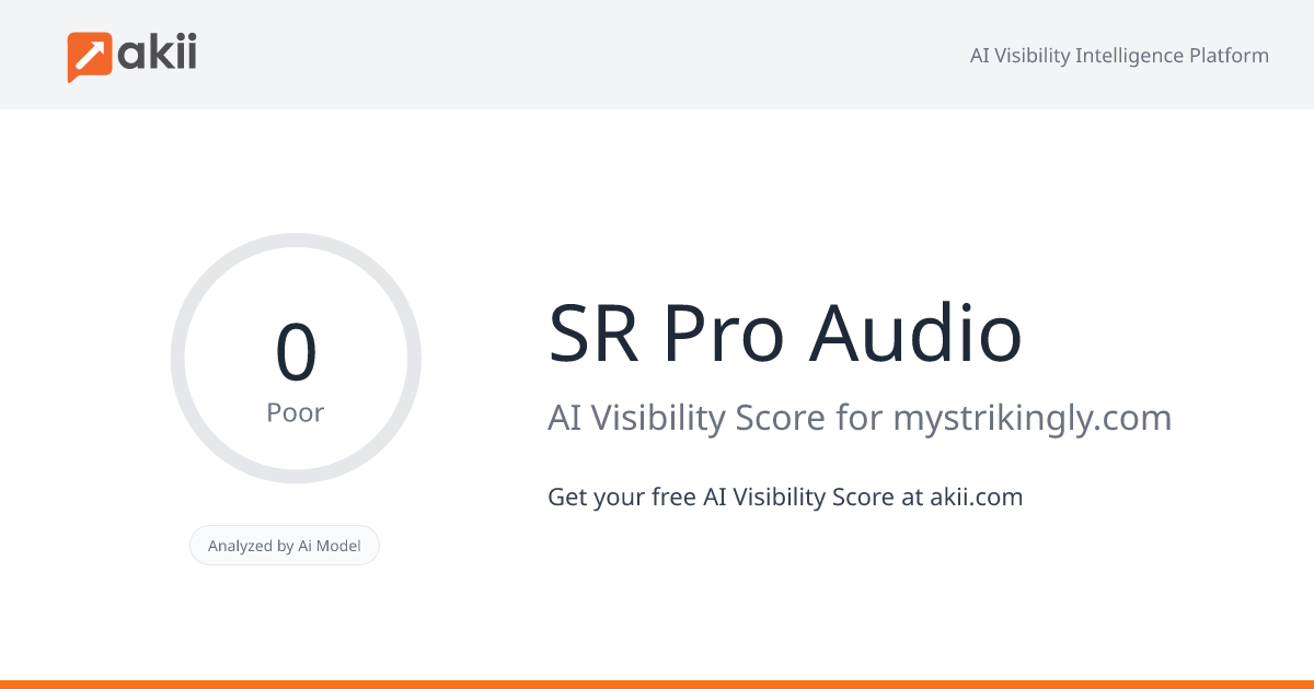 SR Pro Audio AI Visibility Score