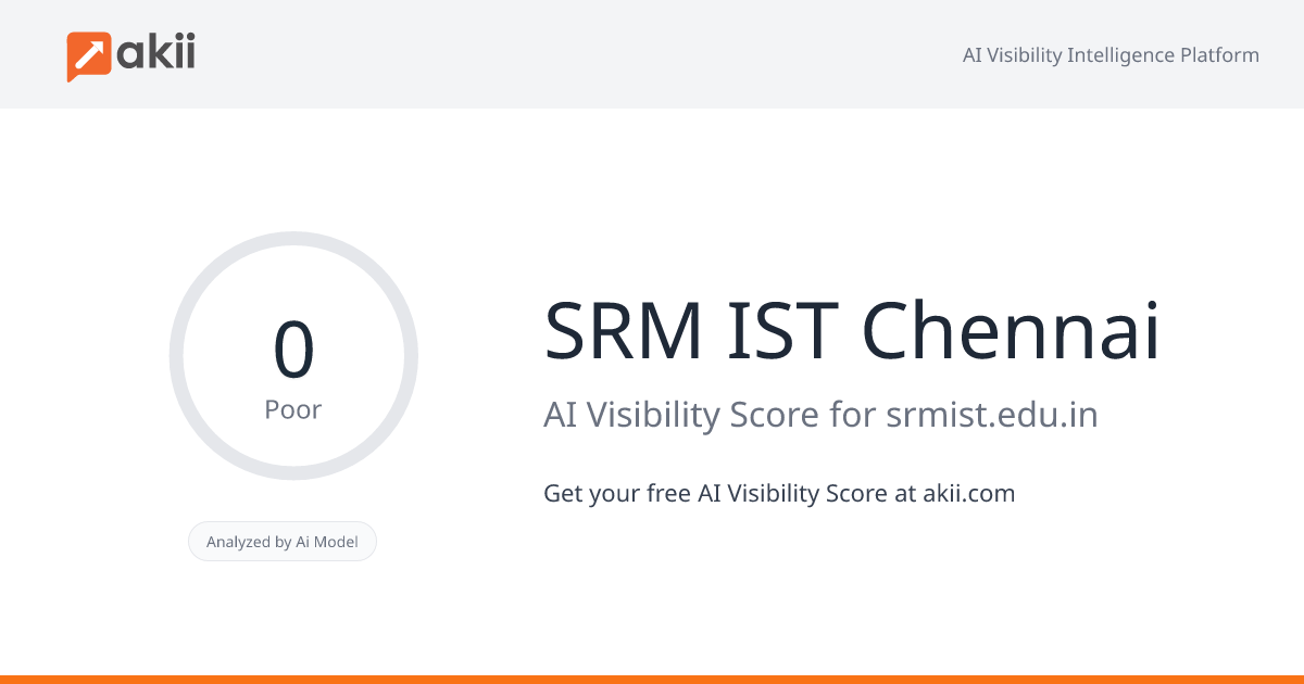 SRM IST Chennai AI Visibility Score