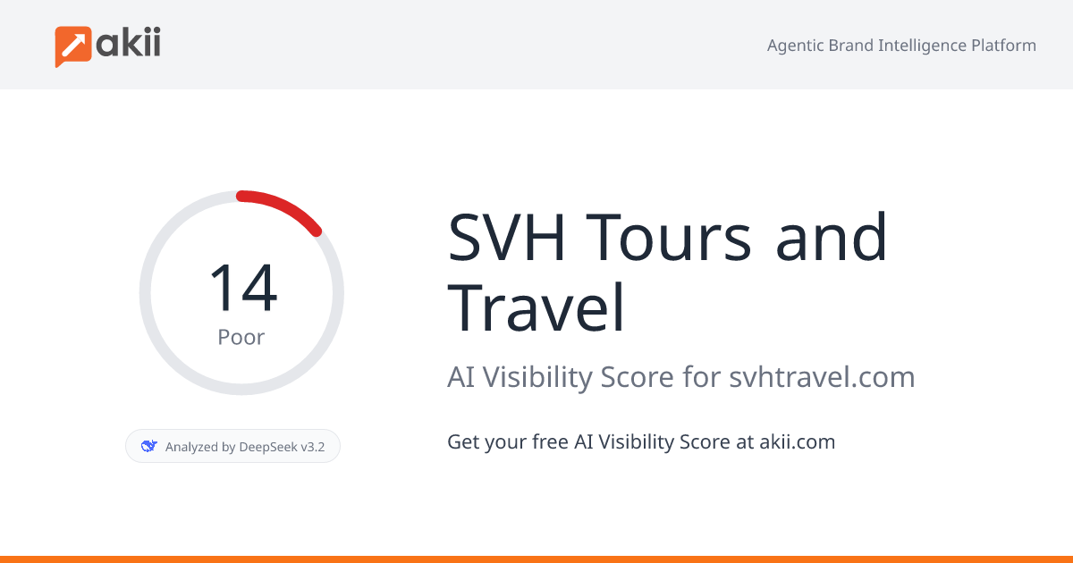 SVH Tours and Travel AI Visibility Score