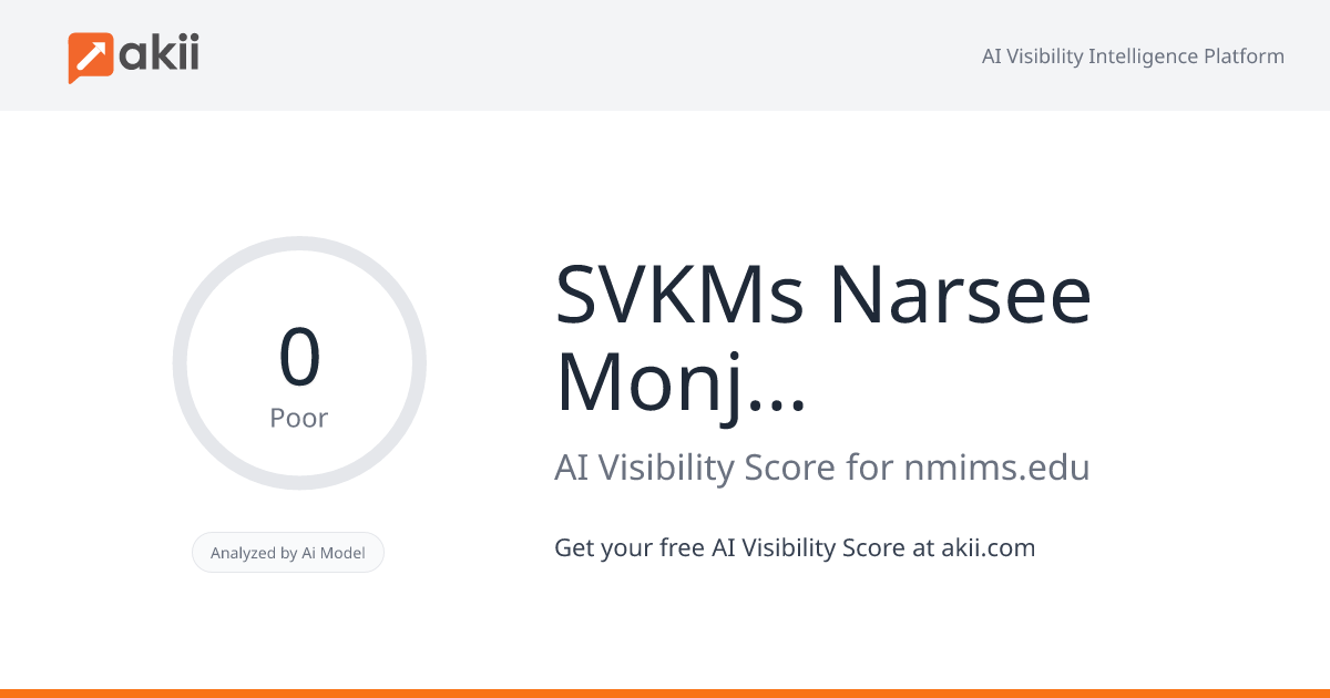 SVKM's Narsee Monjee Institute of Management Studies (NMIMS) AI Visibility Score