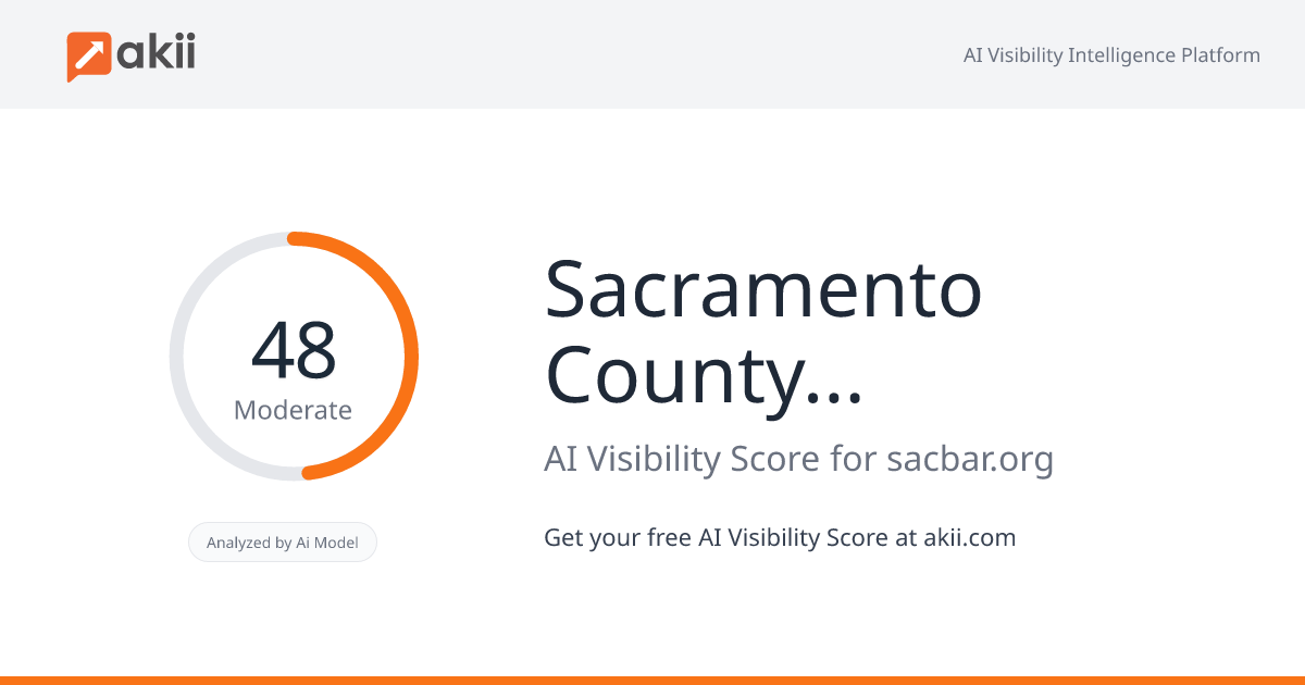 Sacramento County Bar Association AI Visibility Score