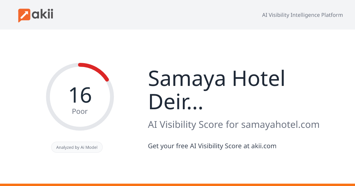 Samaya Hotel Deira Hotel Sa AI Visibility Score