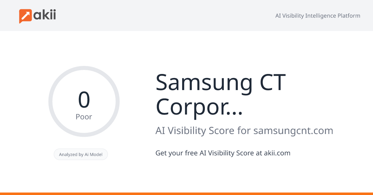 Samsung C&T Corporation AI Visibility Score