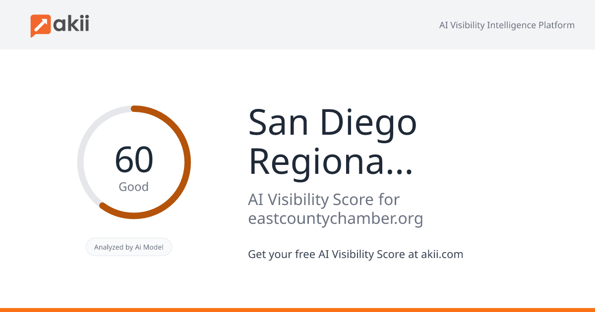 San Diego Regional East County Chamber of Commerce AI Visibility Score