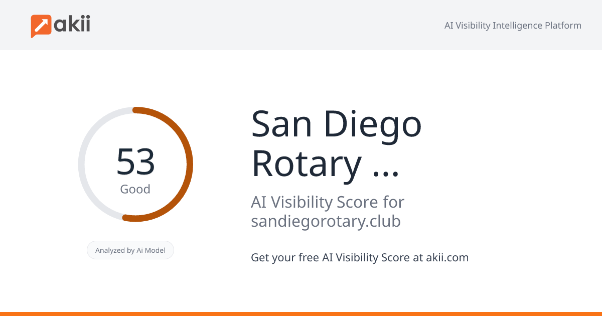 San Diego Rotary Club AI Visibility Score