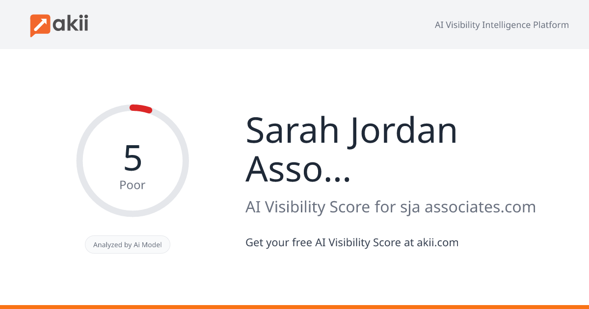 Sarah Jordan Associates Consultancy AI Visibility Score