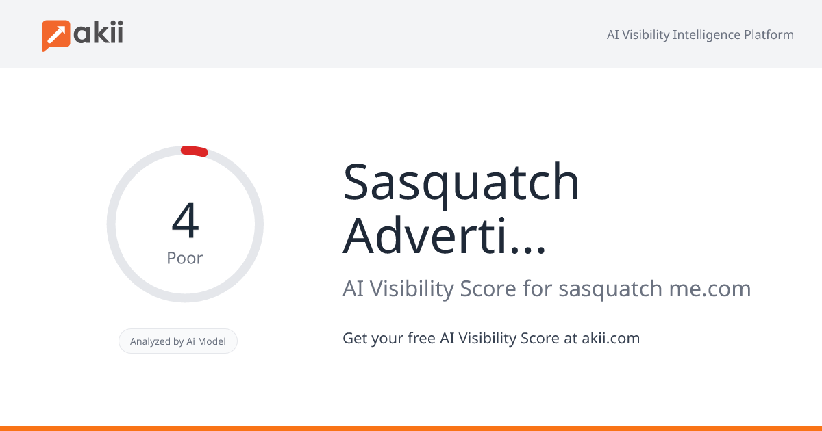 Sasquatch Advertising ME AI Visibility Score