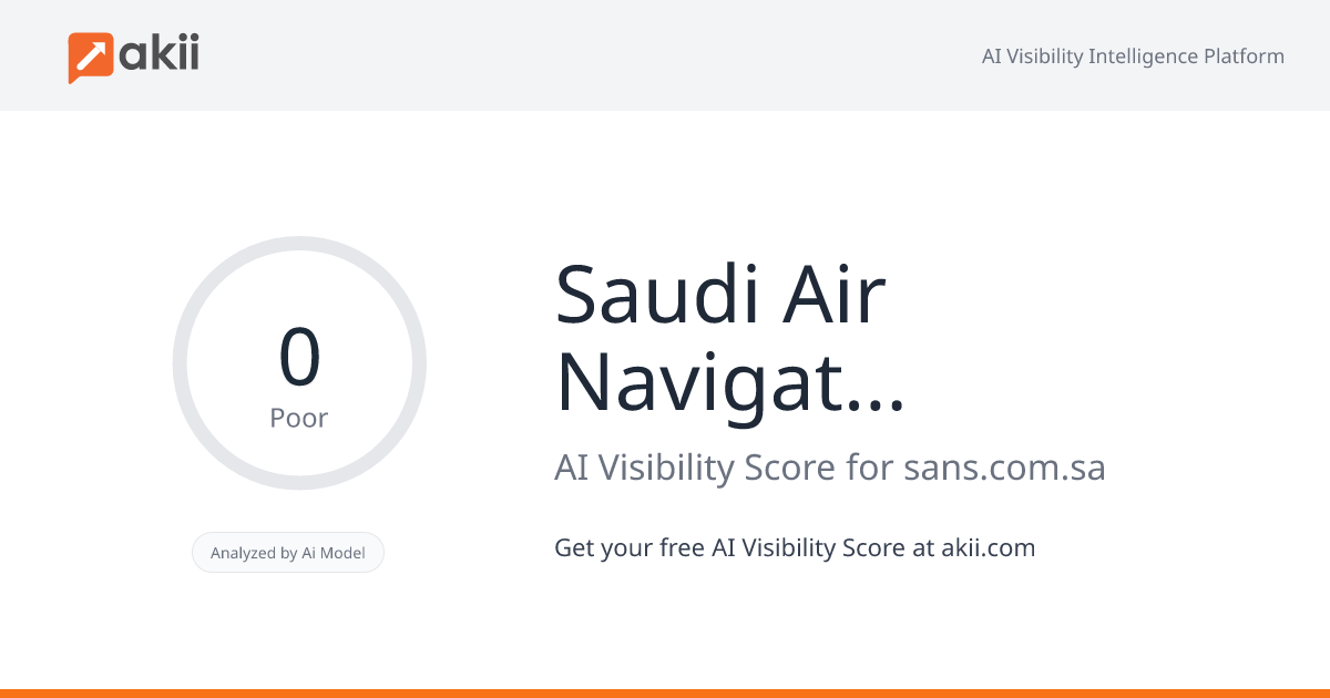 Saudi Air Navigation Services AI Visibility Score