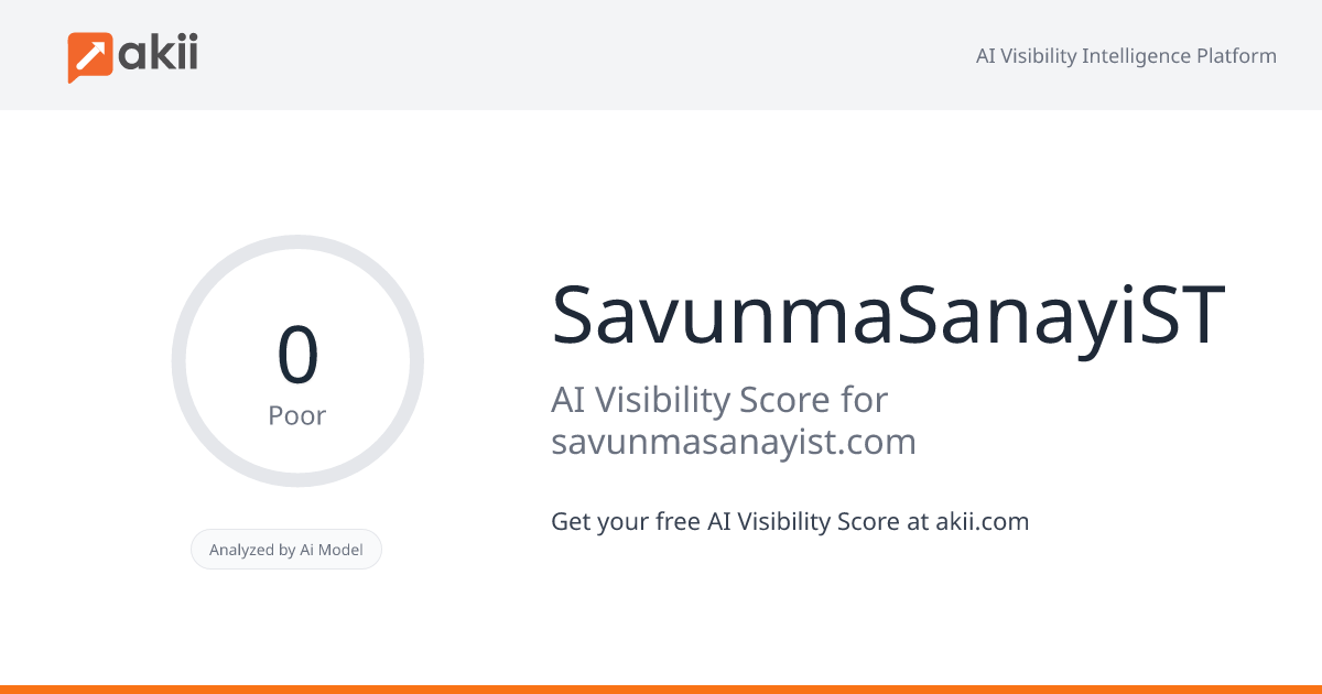 SavunmaSanayiST AI Visibility Score