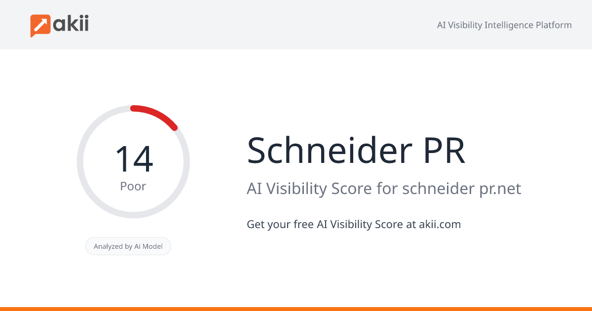 Schneider PR AI Visibility Score