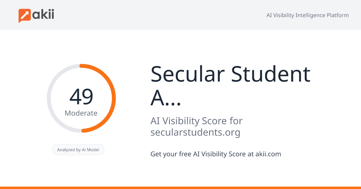 Secular Student Alliance AI Visibility Score