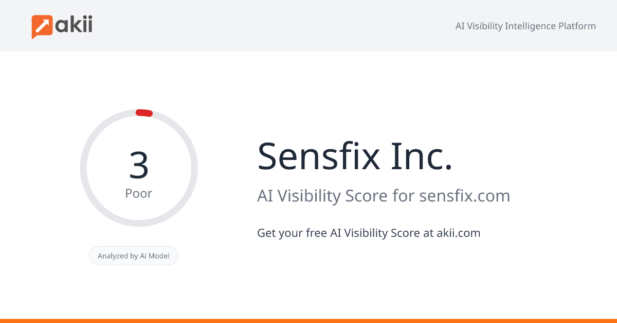 Sensfix Inc. AI Visibility Score
