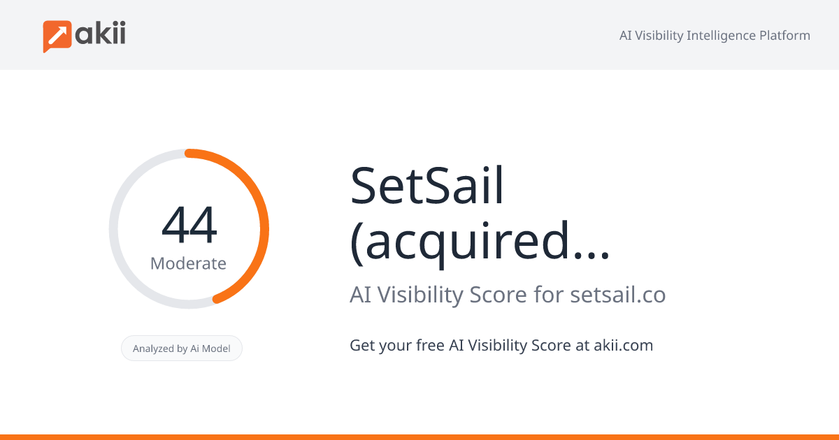 SetSail (acquired by ZoomInfo) AI Visibility Score