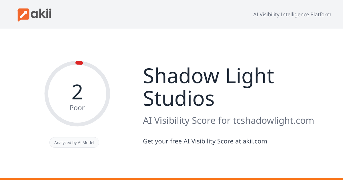 Shadow Light Studios AI Visibility Score
