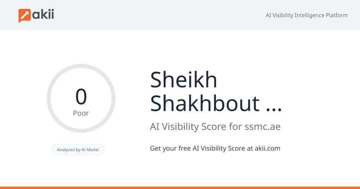 Sheikh Shakhbout Medical City - SSMC AI Visibility Score