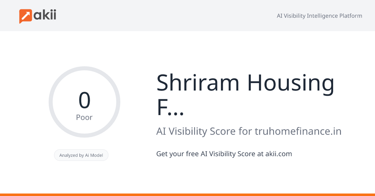 Shriram Housing Finance Ltd. AI Visibility Score