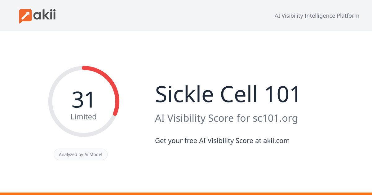 Sickle Cell 101 AI Visibility Score