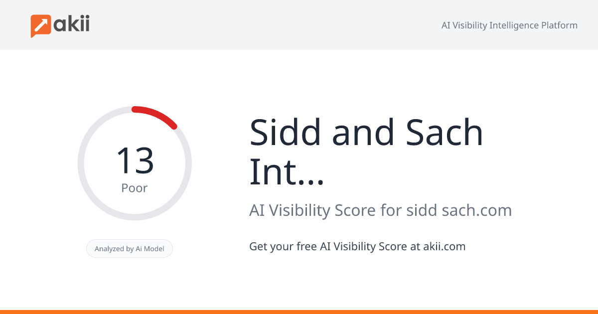 Sidd and Sach International LLC AI Visibility Score