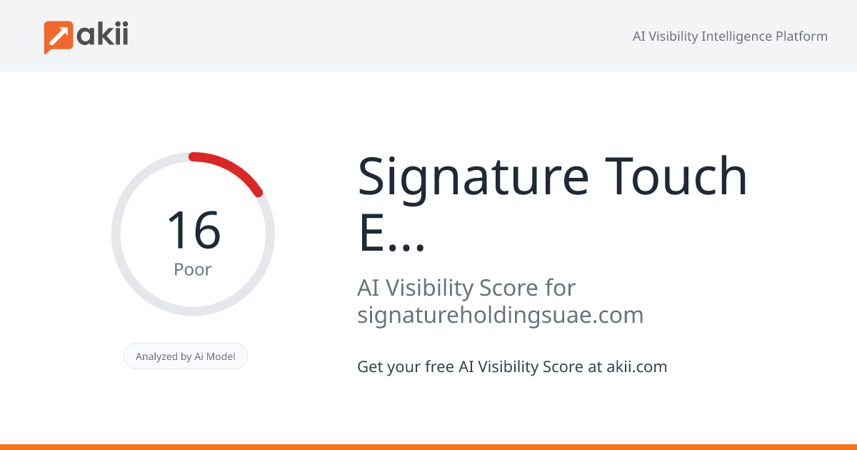 Signature Touch Events Organizing & Management AI Visibility Score