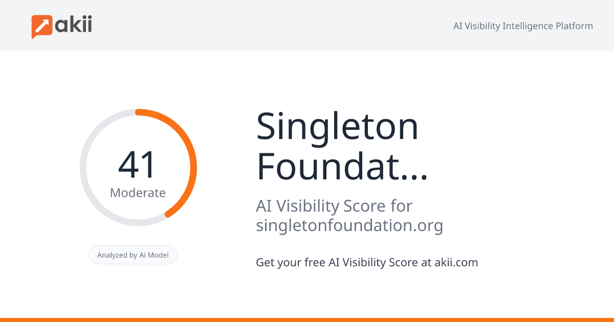 Singleton Foundation for Financial Literacy and Entrepreneurship AI Visibility Score