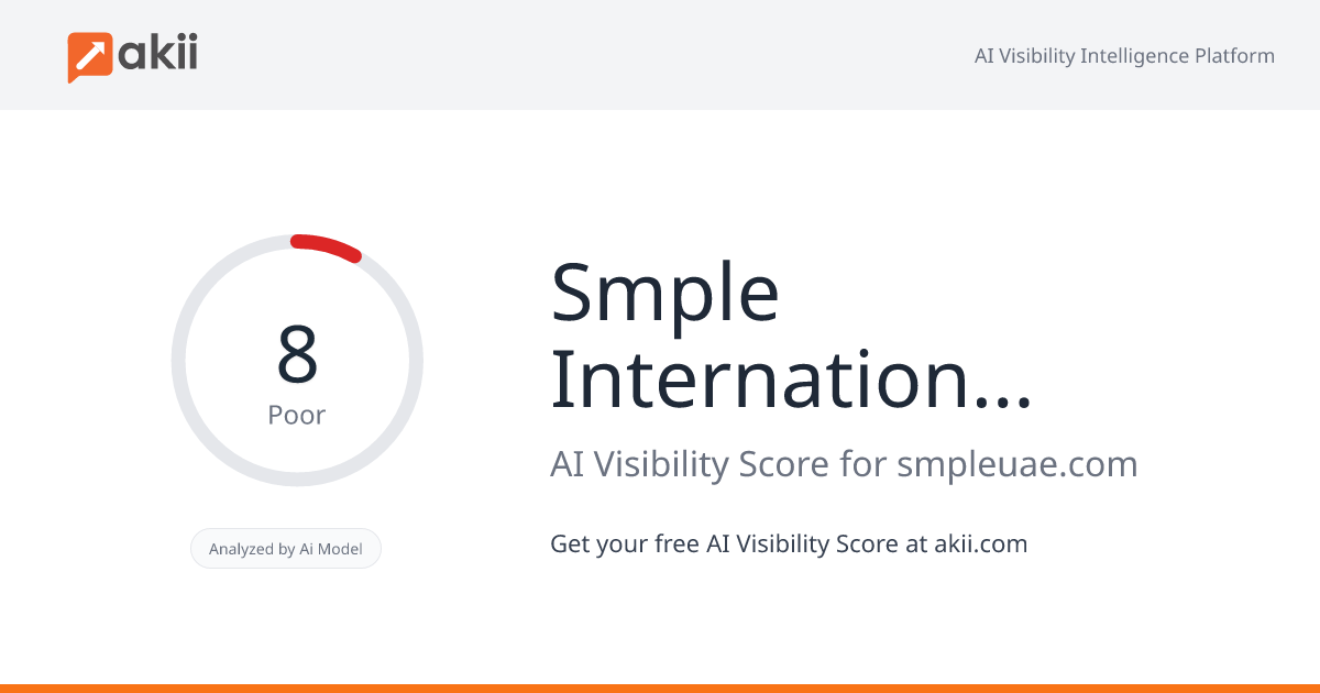 Smple International FZE AI Visibility Score