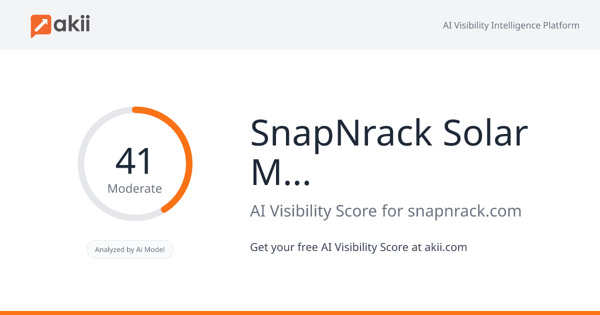 SnapNrack Solar Mounting Solutions AI Visibility Score