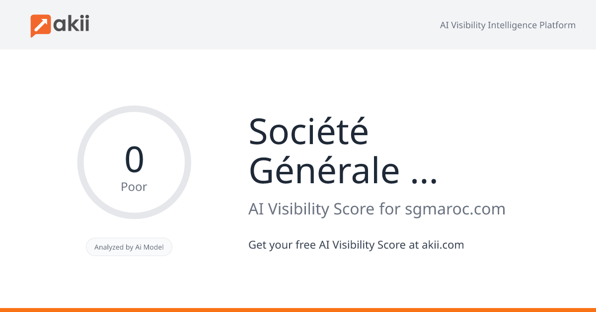 Société Générale Maroc AI Visibility Score