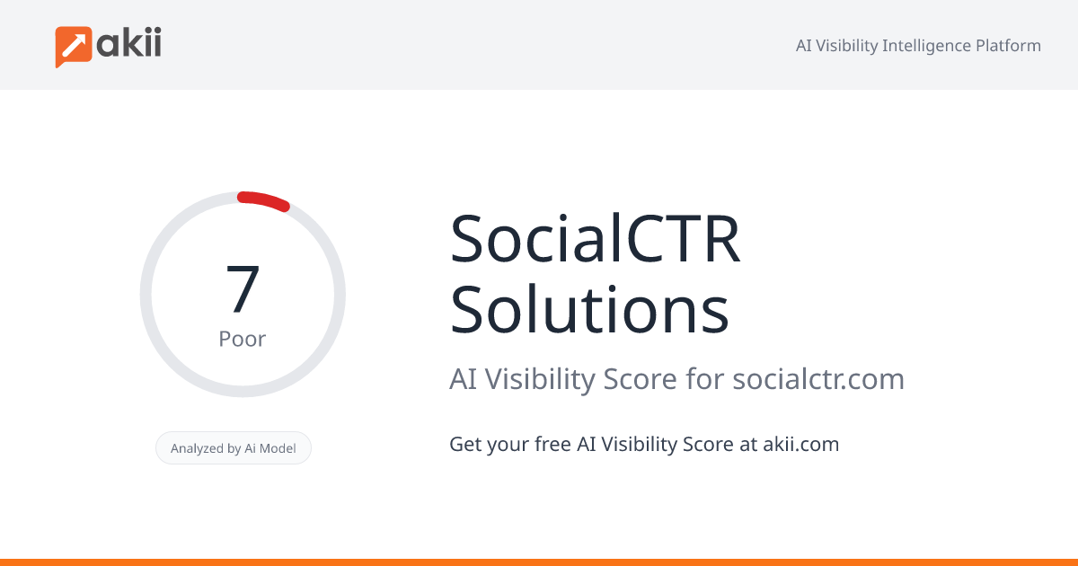 SocialCTR Solutions AI Visibility Score