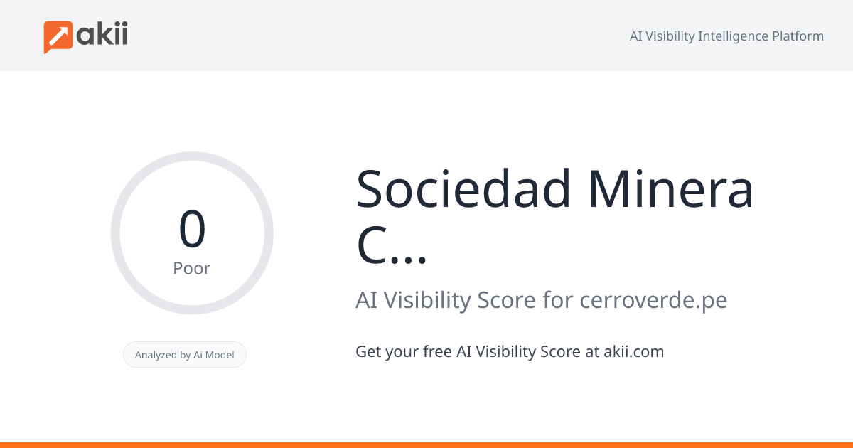 Sociedad Minera Cerro Verde AI Visibility Score