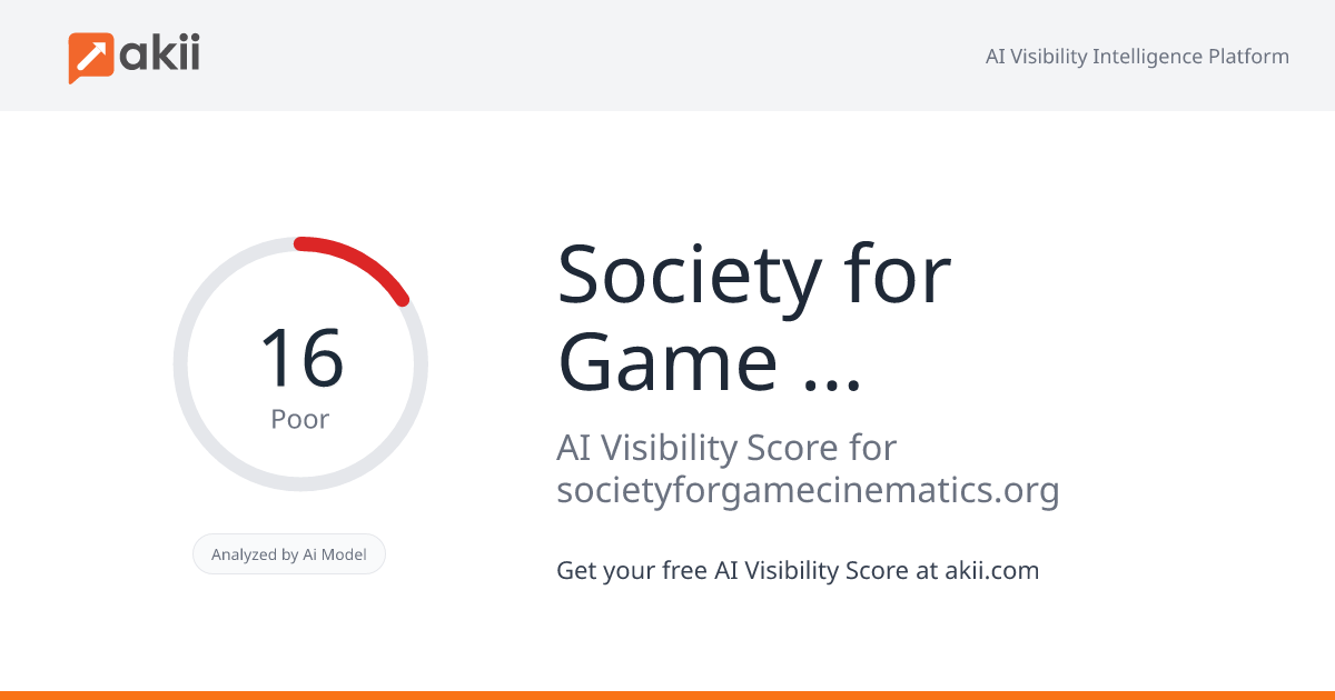 Society for Game Cinematics AI Visibility Score