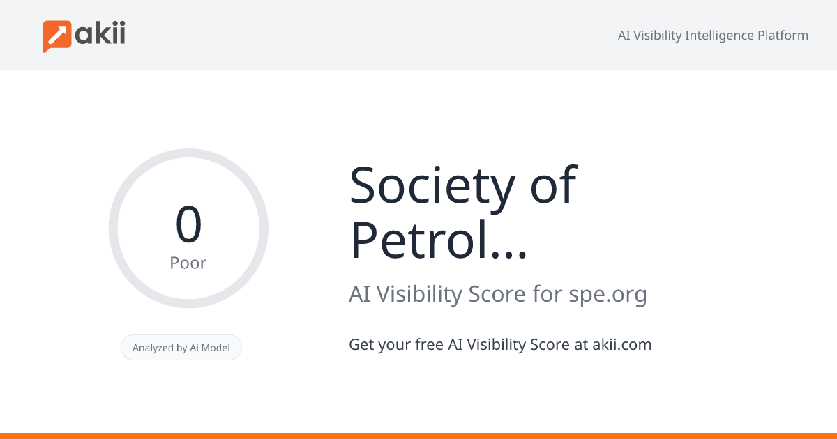 Society of Petroleum Engineers International AI Visibility Score