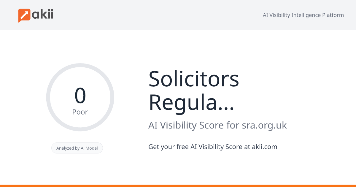 Solicitors Regulation Authority AI Visibility Score