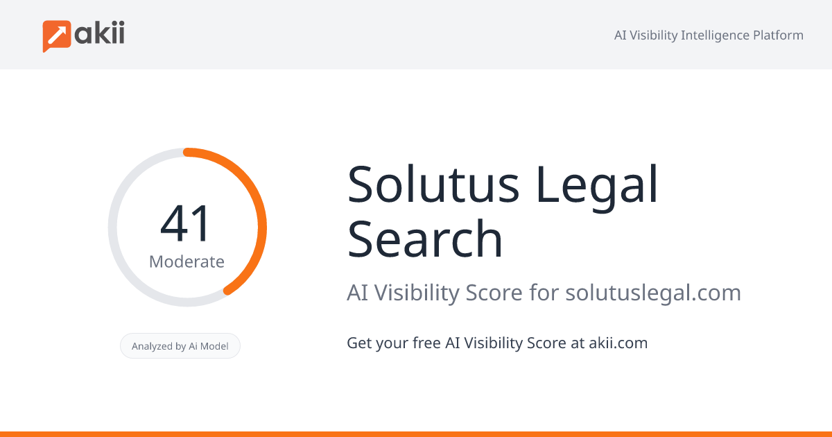 Solutus Legal Search AI Visibility Score