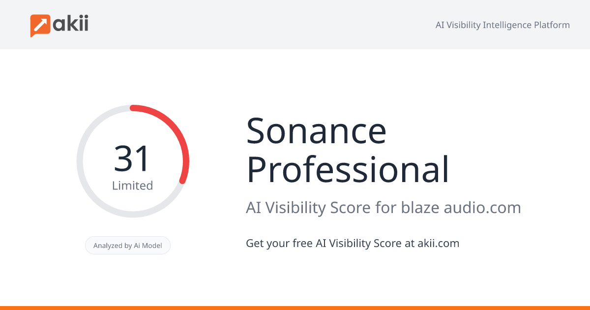 Sonance Professional AI Visibility Score
