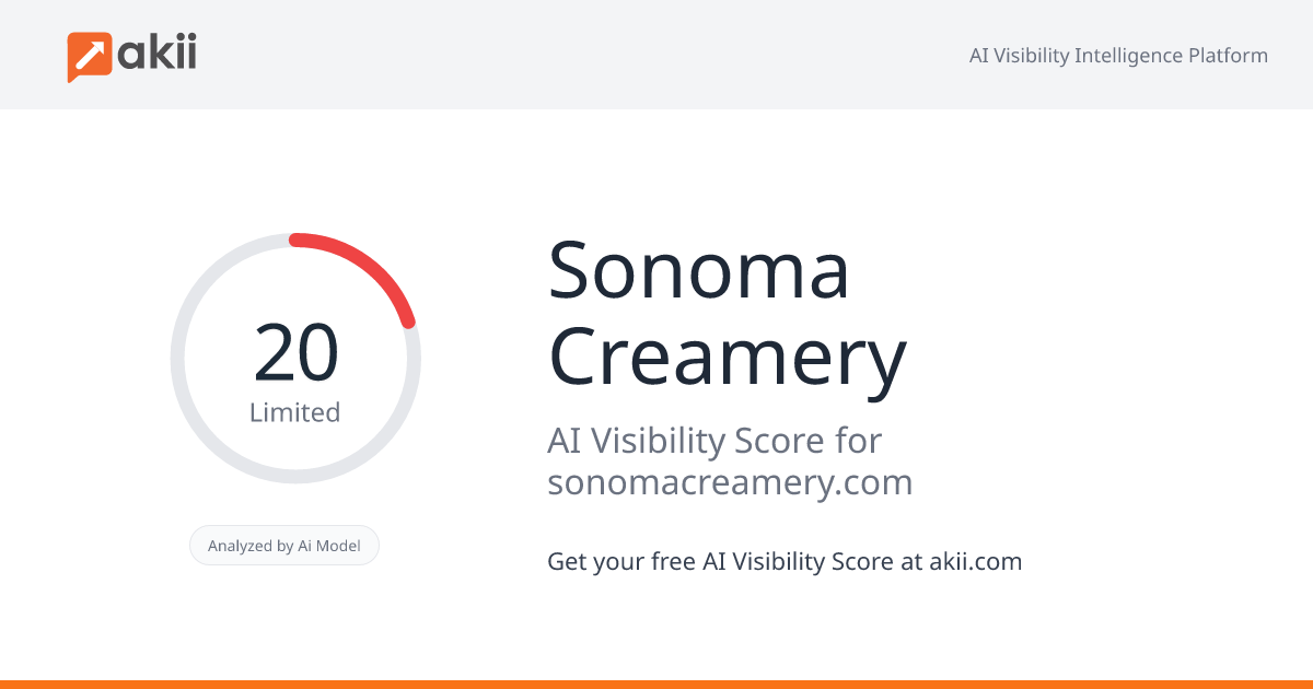 Sonoma Creamery AI Visibility Score