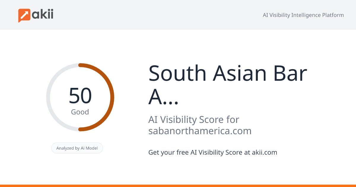 South Asian Bar Association (SABA) of North America AI Visibility Score
