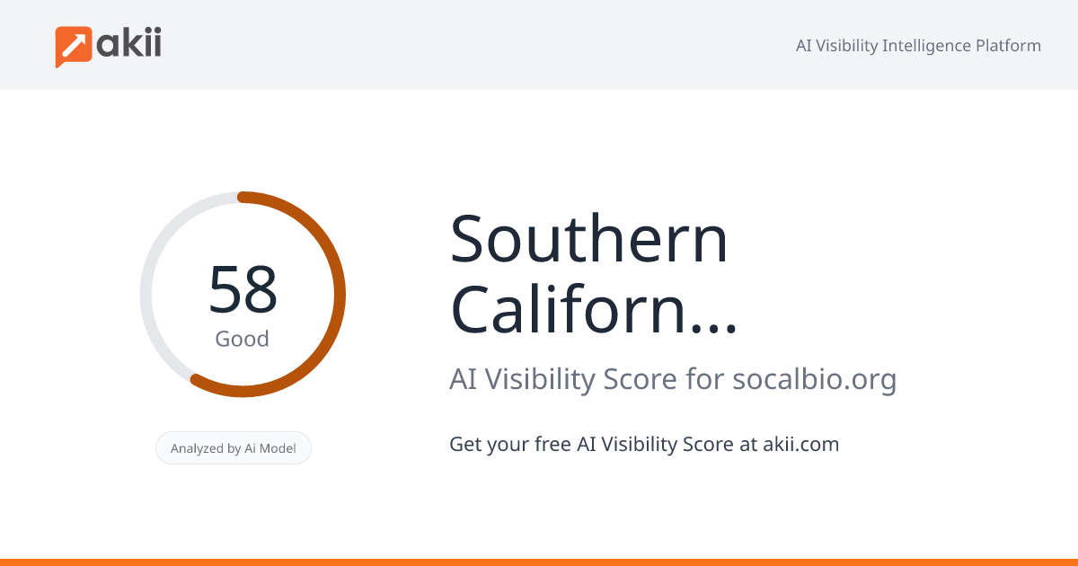 Southern California Biomedical Council (SoCalBio) AI Visibility Score
