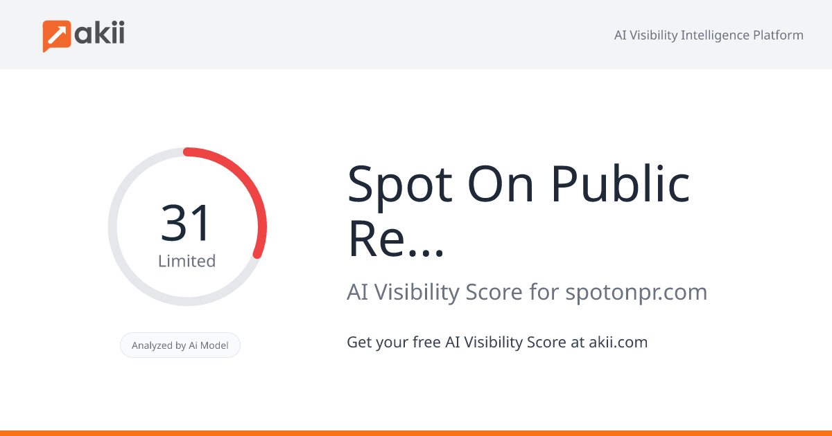 Spot On Public Relations AI Visibility Score