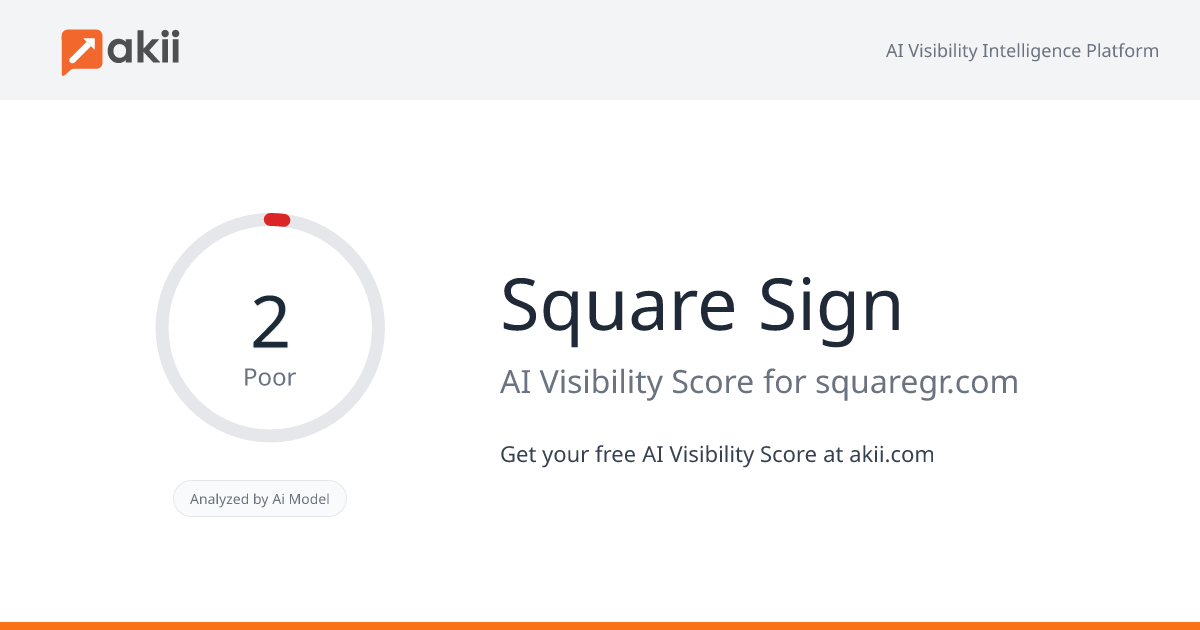 Square Sign AI Visibility Score