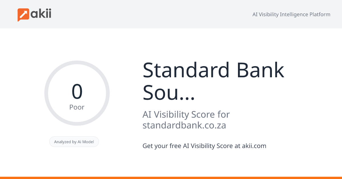 Standard Bank South Africa AI Visibility Score