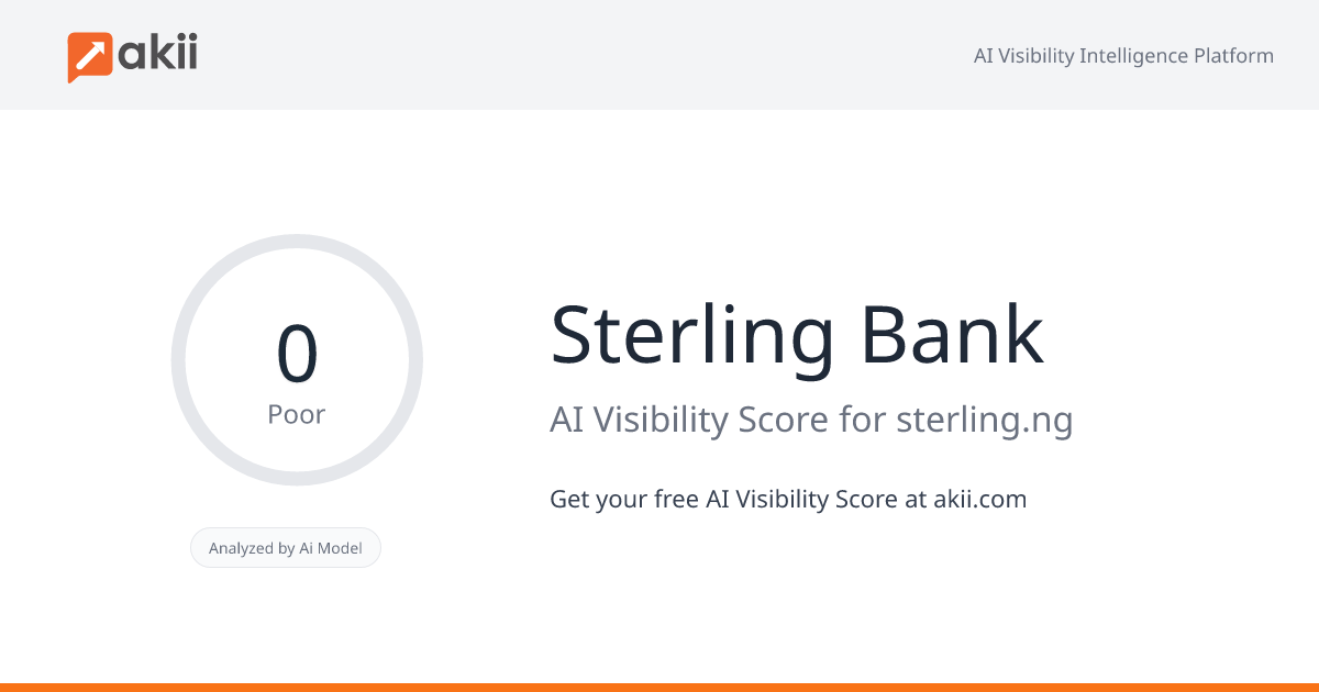 Sterling Bank AI Visibility Score